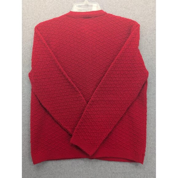 Vintage Cuddle Knit Sweater Womens Medium Red Cable Knit Cardigan Made USA 80s - Picture 5 of 7